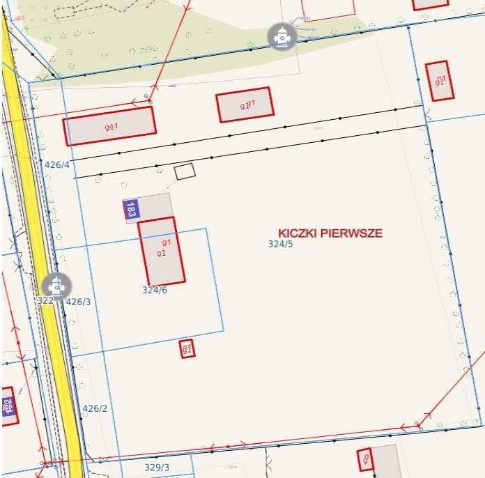 Działka budowlano - usługowa Kiczki Pierwsze - Widok 2