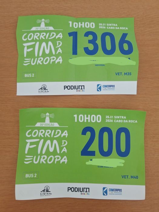 Dorsal corrida fim da europa 2026