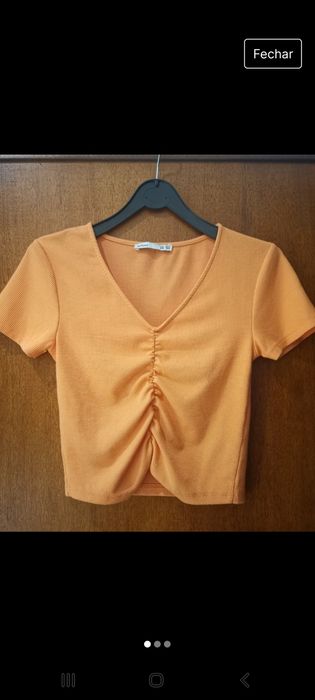 T shirt franzida a frente