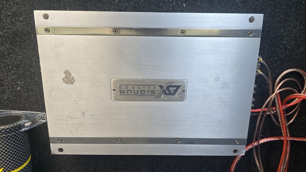 Skrzynia basowa 2×750w + wzmacniacz + kondensator