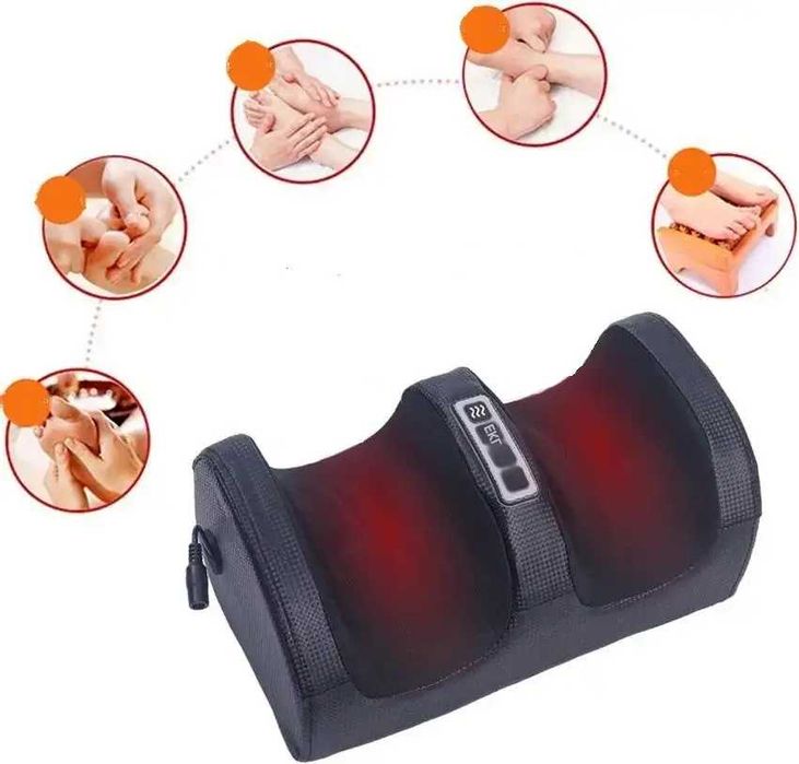 Вібраційний масажер для ніг і стоп електричний, Foot Massager / Електромасажер для ніг з підігрівом / Роликовий масажер для ніг і литок