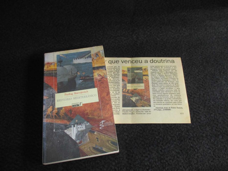 Livro Breviário Mediterrânico Predrag Matvejevitch 1ª edição 1994