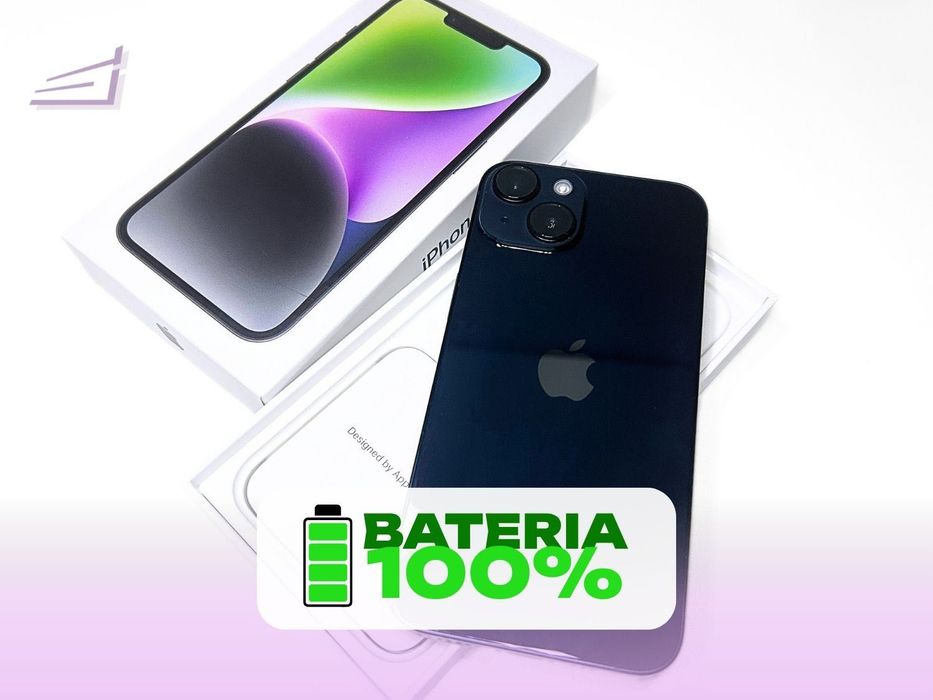 iPhone 14 Granatowy | Paragon | BEZPIECZNY ZAKUP W STARKS | NOWA BATERIA 100% | Wszystko w cenie ZERO DOPŁAT
