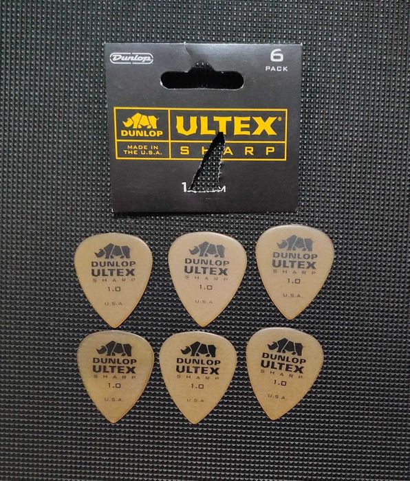 Palhetas de guitarra Dunlop Ultex Sharp, 1.0 mm novas
