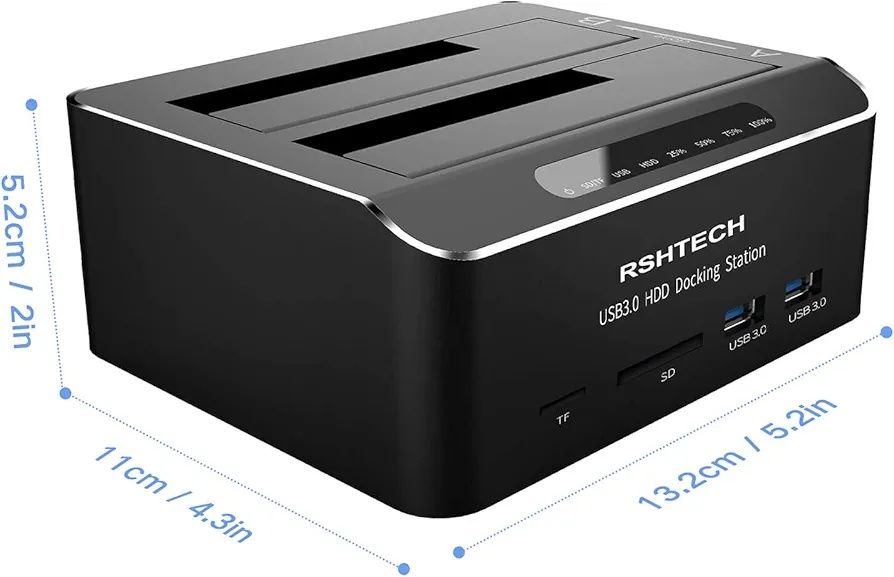 Док-станція для жорстких дисків RSHTECH USB 3.0 Dual Bay SATA HDD/SSD