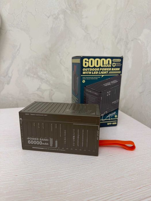Павербанк REMAX Outdoor Power Bank 60000 mAh with LED Light