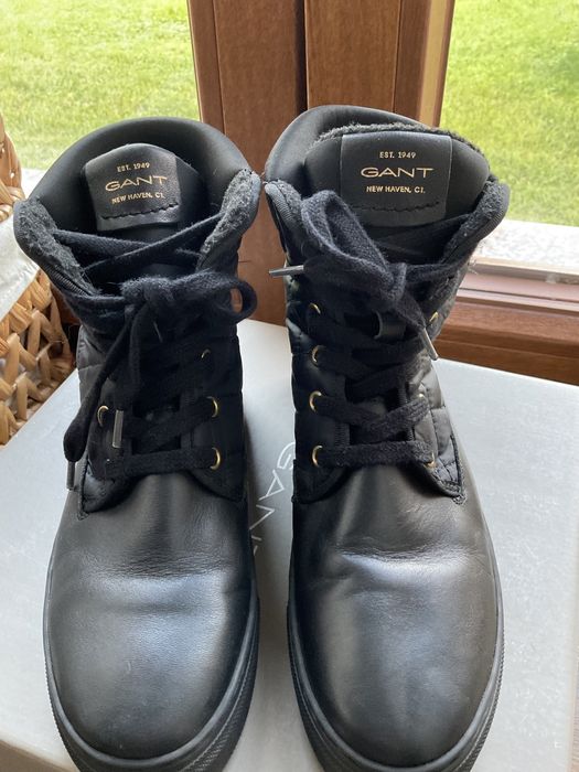 Botki Gant Vanna Wiązane Skóra Naturalna Pikowane 37