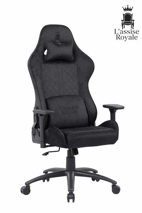 Fotel Gamingowy Welurowy Obrotowy Regulowany Ergonom Krzesło Gracza