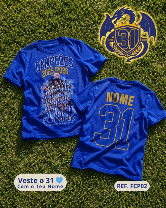 Camisola FC Porto Campeão 2025/2026 Personalizada (Nome) – 31º Campeonato