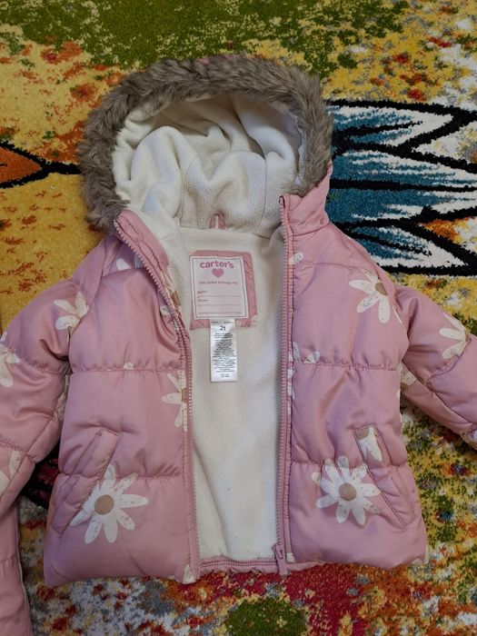 Дитячий зимовий комплект (куртка + комбінезон) для дівчинки Carter's