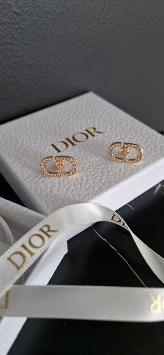 Kolczyki dior cd nowe cyrkonie złote