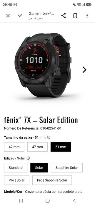 Garmin Fénix 7X Solar