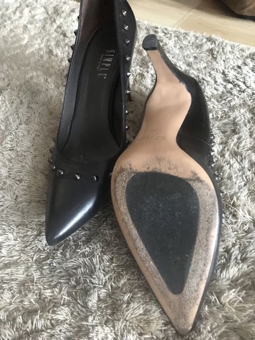 Buty na obcasie damskie  Simple ze skóry 38/24