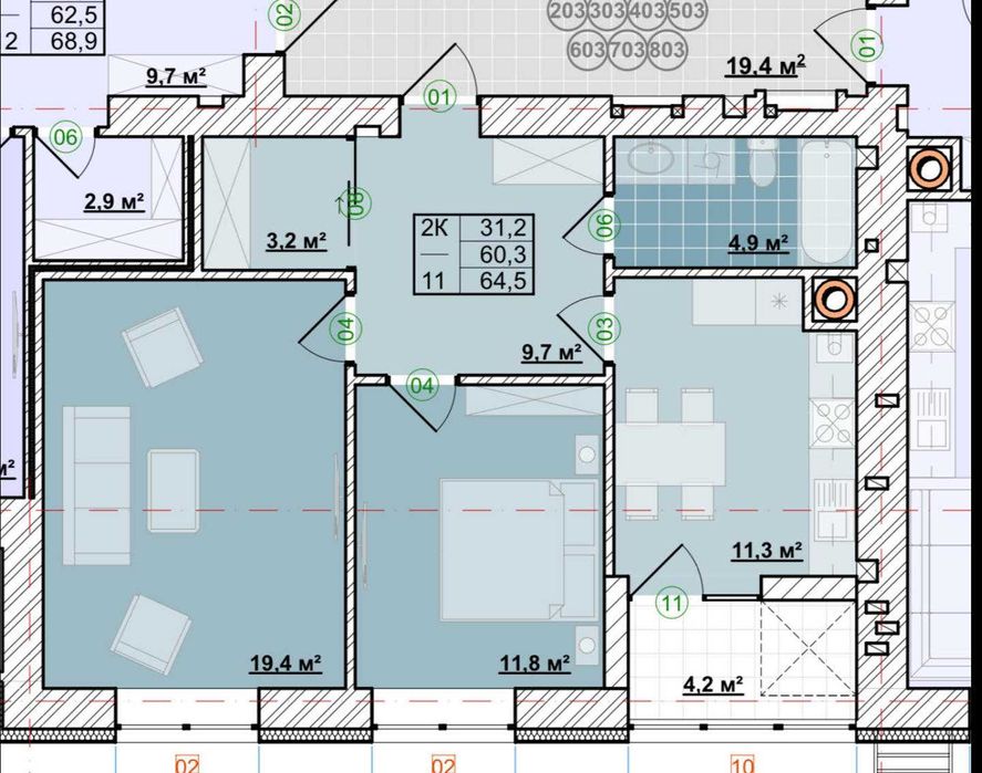 Є-відновлення! ЖК ЯDRO нова секція 2к квартира 64,5 кв. Вигода -10%!
