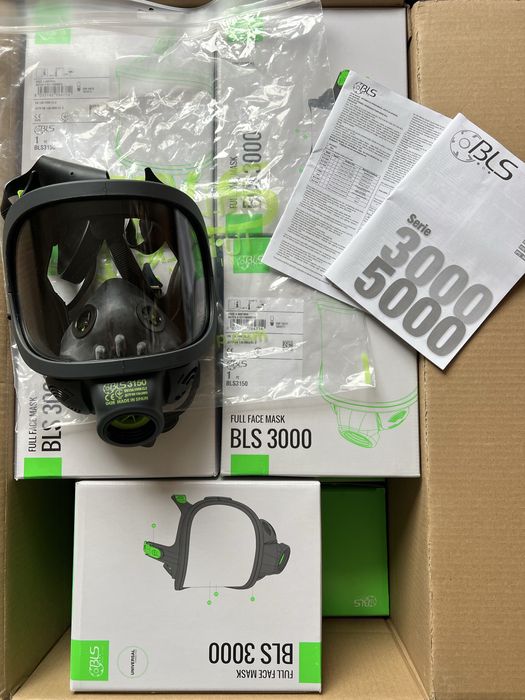Маска Протигаз BLS 3150 Панорамна Повнолицева Респіратор Фільтр Захист