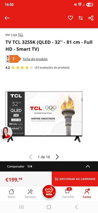Tv tcl 32 smart  oled