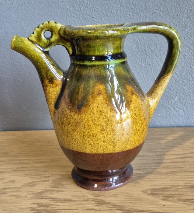 Piękny ceramiczny zestaw karafka z kieliszkami