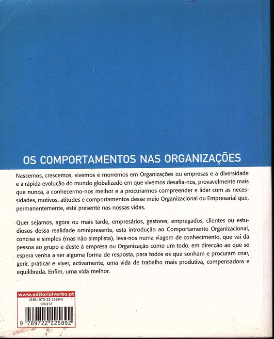 Os Comportamentos nas Organizações, de Fátima Halbritter Sousa