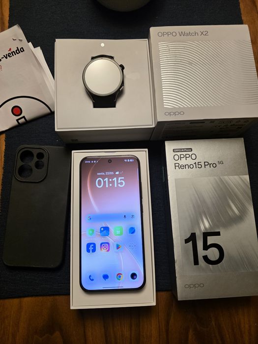 Oppo Reno 15 Pro 12GB/512GB ESTREAR, Oppo Watch X2. Troca/retoma. Fatura, garantia, capa