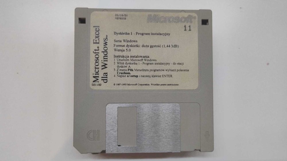 Microsoft Excel 5.0 dyskietki 3,5"