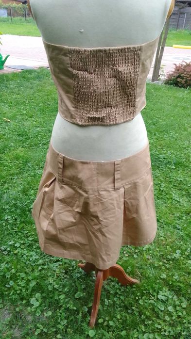 Sprzedam NOWY top i spódnicę roz. L i XL beż