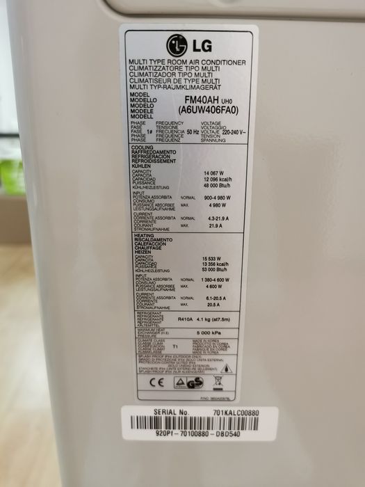 Máquina Exterior Ar condicionado LG