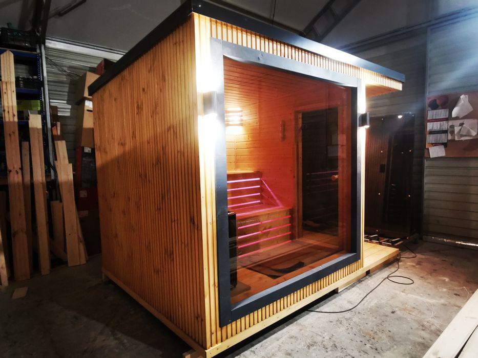 Sauna Ogrodowa 3,3m x 2,3m Prysznic  Piec na drewno Gotowa od Ręki