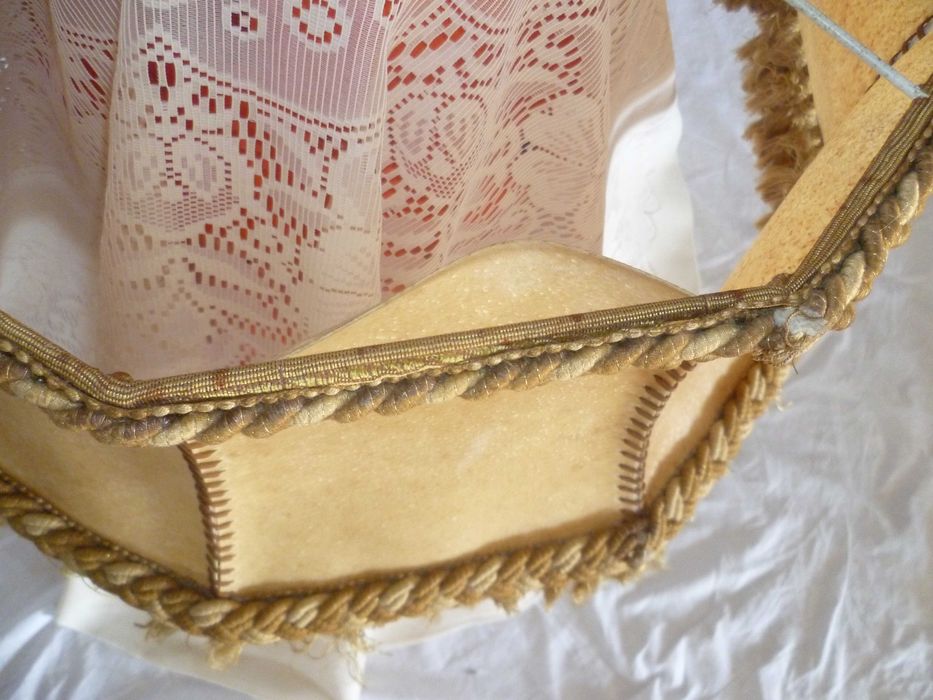 Abajur Candeeiro em Pele Ø 60cm ANTIGO anos 40 Alemanha Filme Museu