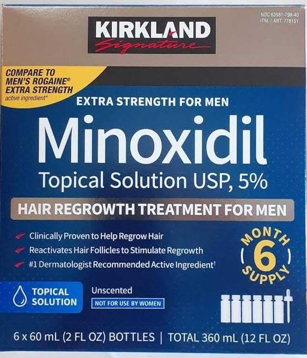 KIRKLAND MINOXIDIL 60ml barba cabelo ORIGINAL / roller