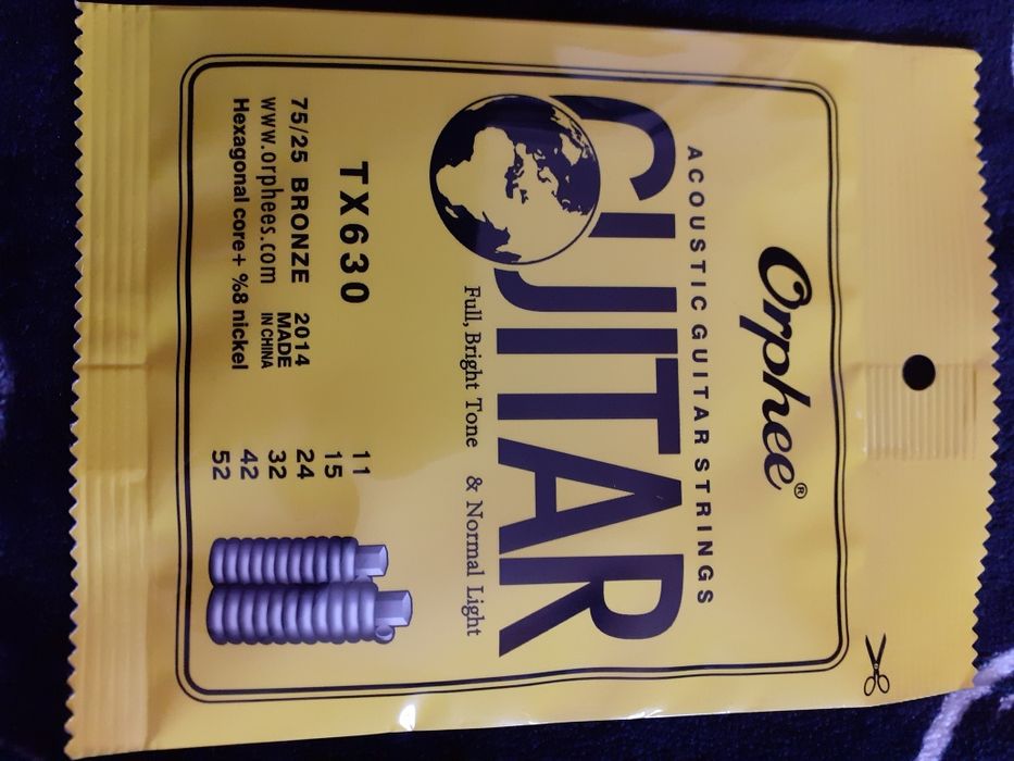 Conjunto Set de 6 Cordas para Guitarra Acústica Eletrica ou de aço