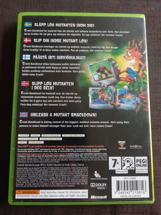 Gra Crash Mind Over Mutant na konsolę xbox 360