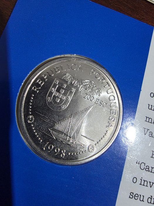 2 Moedas  200 Escudos 1998 - Vasco da Gama + Cartão de Oferta Personalizado