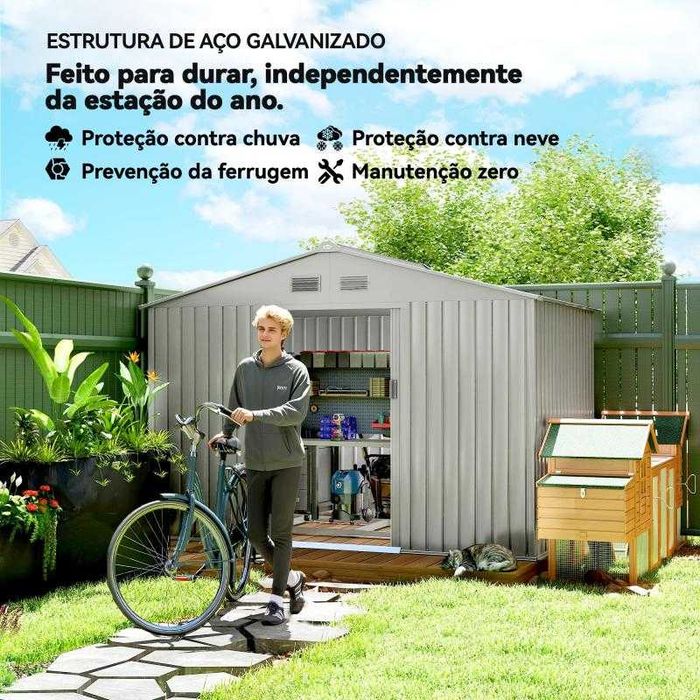Abrigo de Jardim Metálico 4,9 m² – 277x195x192 cm