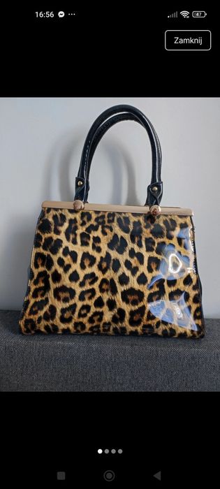 Torebka lakierowana leopart pantera centki