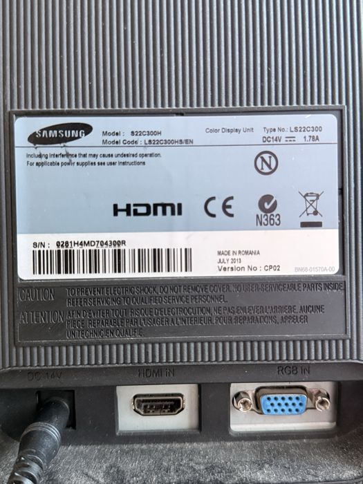 SAMSUNG Model: S22C300H