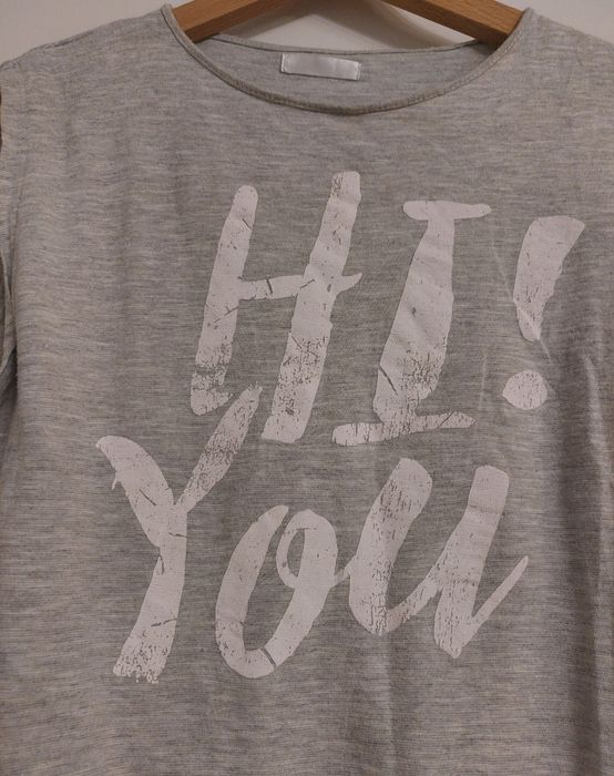 T-shirt damski szary wiązany z boku