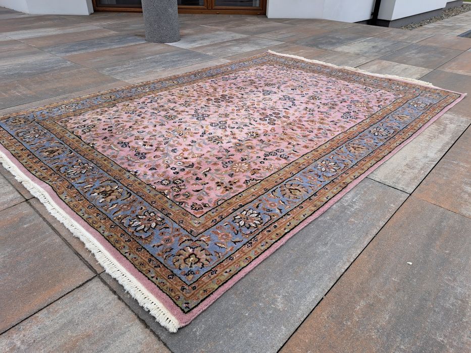 Indo Sarouck 170×240 cm • ręcznie tkany • wełna • pudrowy róż