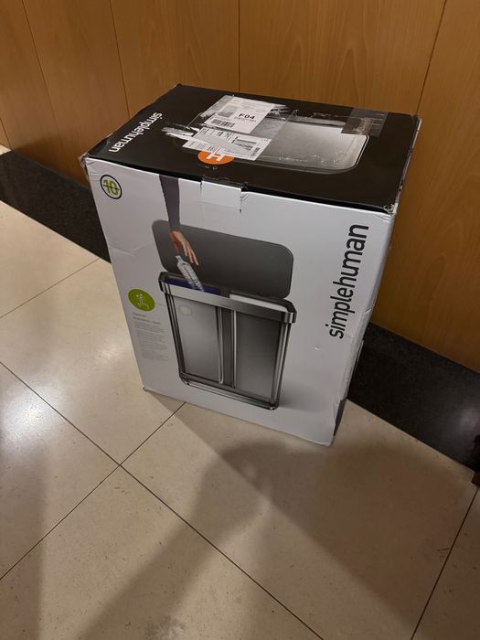 Balde 2 compartimentos SIMPLEHUMAN inox polido