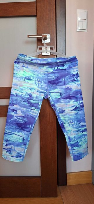 Leginsy 3/4 rozm.L Calvin Klein kolorowe elastyczne,na siłownię