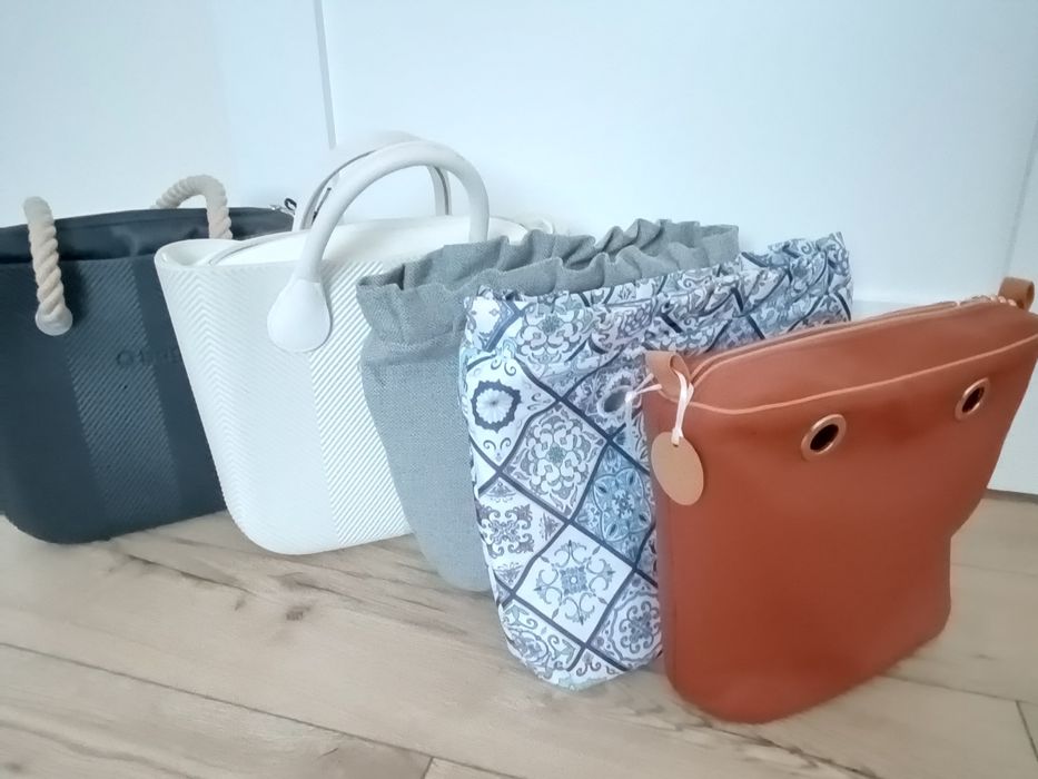 Obag mini jodełka czarna biała 5 organizerów