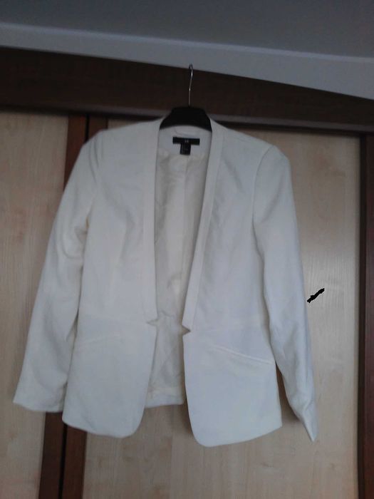 żakiet, marynarka ecru H&M roz. 34/36/38- wesele/ komunia