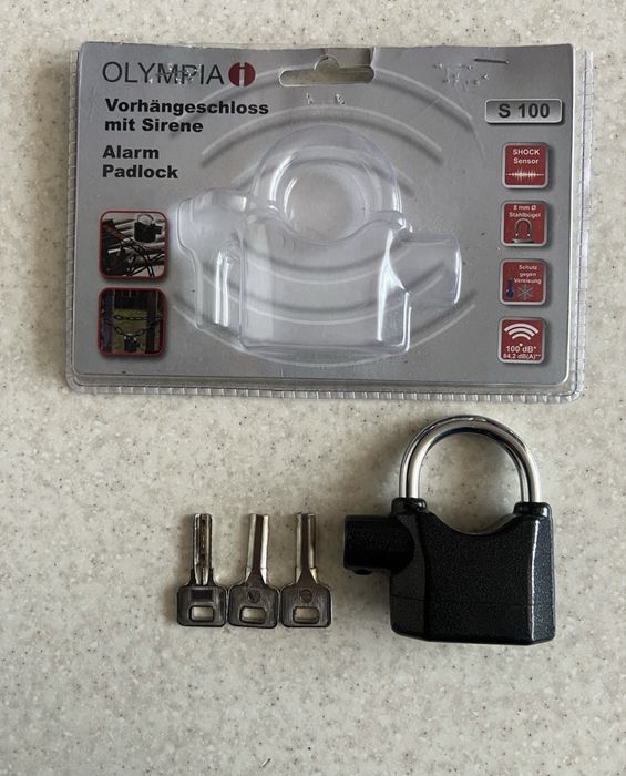 Замок з сигналізацією(Alarm Padlock) Olympia S 100. Новий.