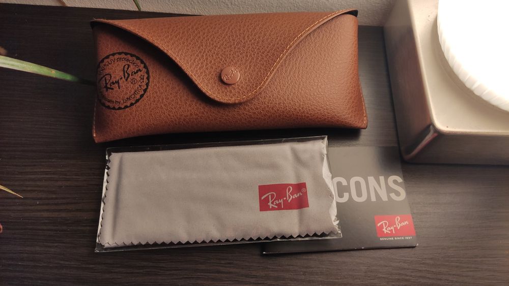 Etui RayBan czarne i brązowe futerał do okularów sun