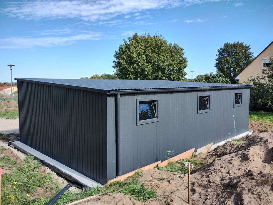 Garaż dwuspadowy 5x6 wersja premium. Kolor antracyt. Producent