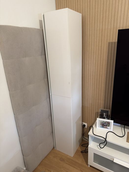 Movel TV suspenso branco com vidro e led 180 x 30 (C X L )