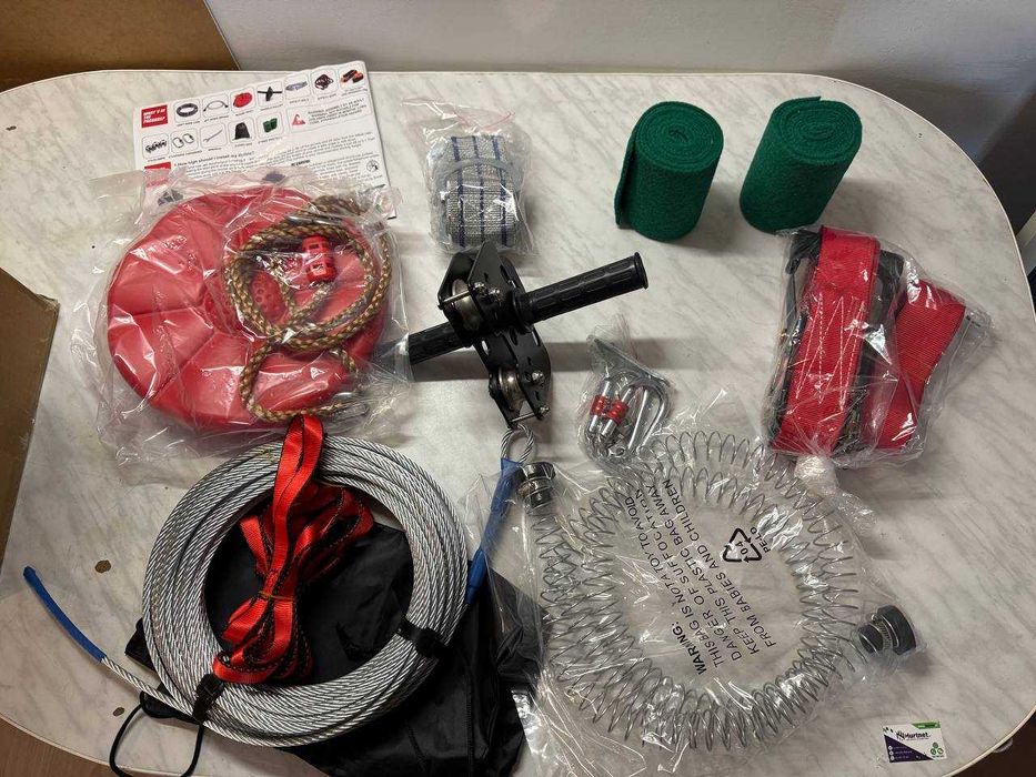 Zjazd Linowy Dla Dzieci Tyrolka 120kg Z Siedziskiem 30m