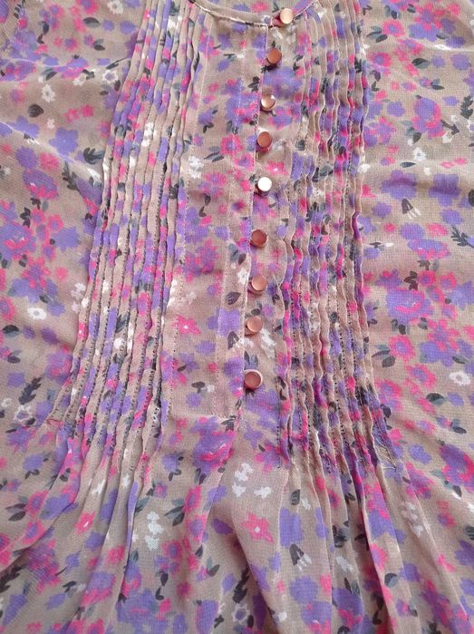 Bluzka, tunika, lekka, zwiewna, w kwiaty