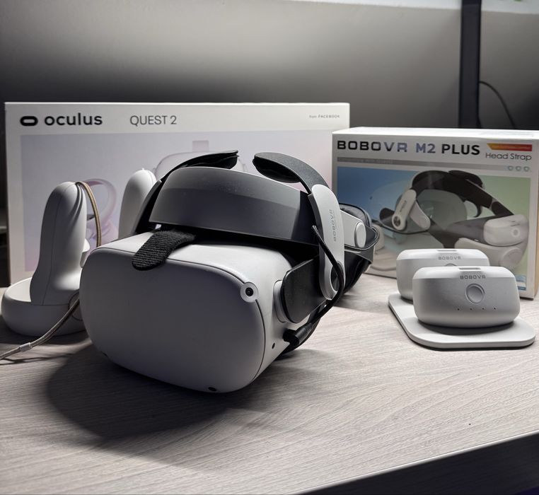  QUEST 2 64GBとBOBOVR M2 PLUS BOBOVR Pasek na głowę M2 Plus, kompatybilny z Meta Quest 2