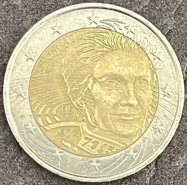 Moeda 2 Euros de 2018 França - Simone Veil