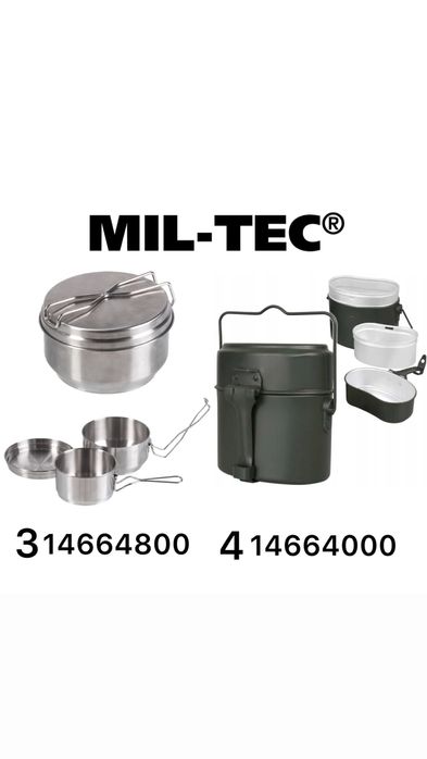 Пательня тактична Mil-Tec Нержавіюча сталь Зі складною ручкою